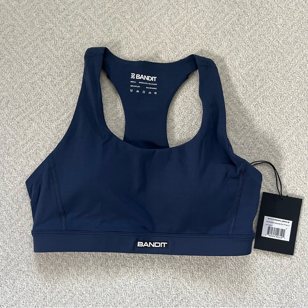 NWT Bandit Gridlock™ Scoop Neck Run Bra - NY Navy - Picture 7 of 8